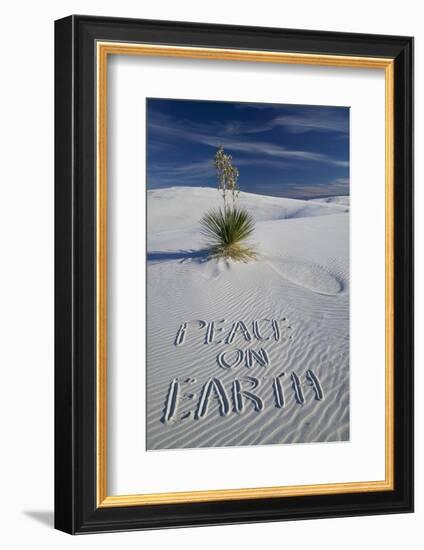 Peace on Earth Written in Sand-Darrell Gulin-Framed Photographic Print