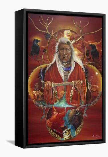 Peace Pipe Offering-Sue Clyne-Framed Premier Image Canvas