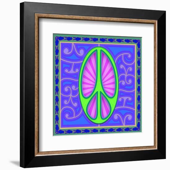 Peace sign (green)-Kem Mcnair-Framed Art Print