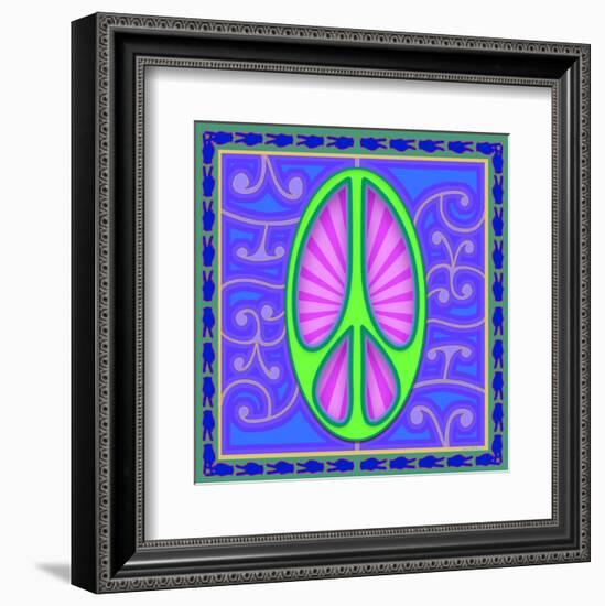 Peace sign (green)-Kem Mcnair-Framed Art Print