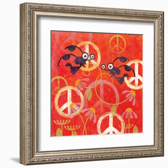 Peace Sign Ladybugs I-Alan Hopfensperger-Framed Art Print