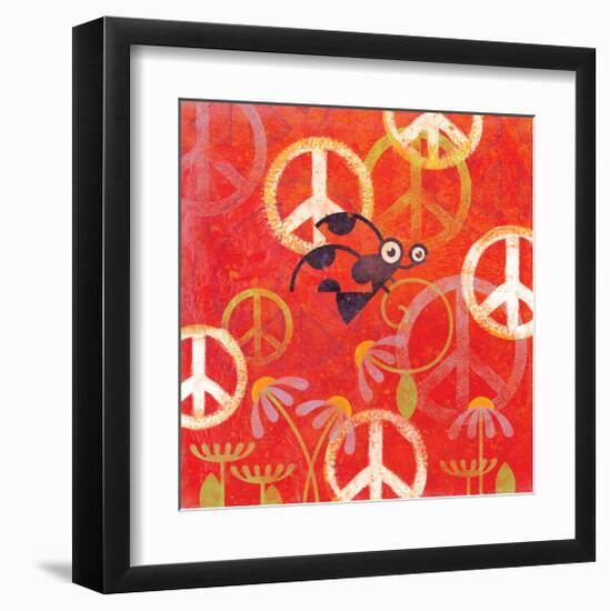 Peace Sign Ladybugs II-Alan Hopfensperger-Framed Art Print