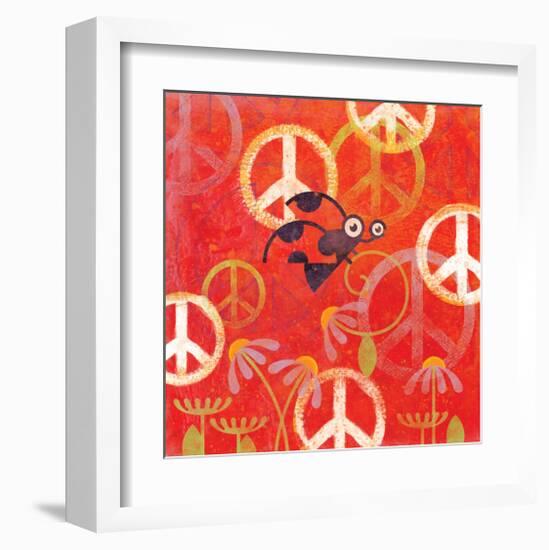 Peace Sign Ladybugs II-Alan Hopfensperger-Framed Art Print