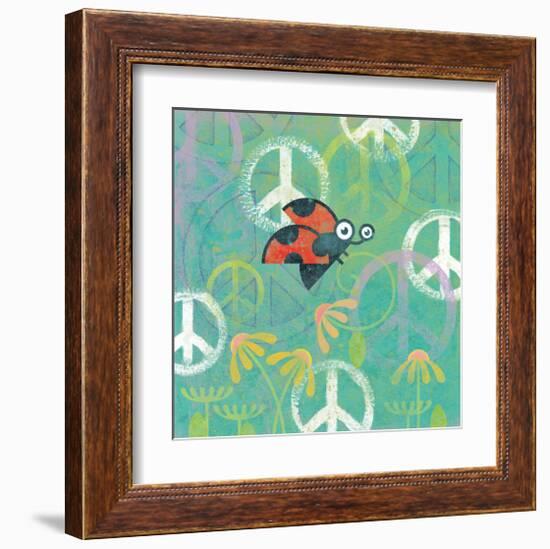 Peace Sign Ladybugs IV-Alan Hopfensperger-Framed Art Print