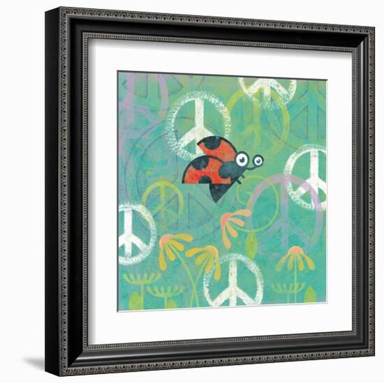 Peace Sign Ladybugs IV-Alan Hopfensperger-Framed Art Print