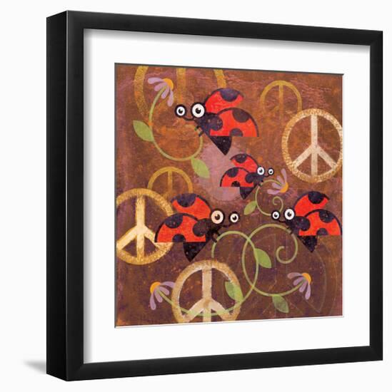Peace Sign Ladybugs VI-Alan Hopfensperger-Framed Art Print