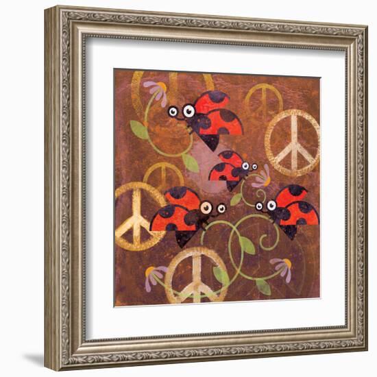 Peace Sign Ladybugs VI-Alan Hopfensperger-Framed Art Print