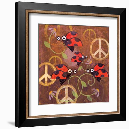 Peace Sign Ladybugs VI-Alan Hopfensperger-Framed Art Print