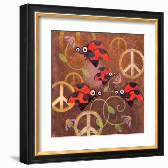 Peace Sign Ladybugs VI-Alan Hopfensperger-Framed Art Print