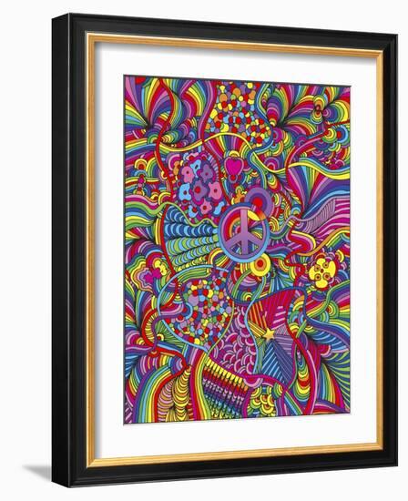 Peace Sign Lines-Howie Green-Framed Giclee Print