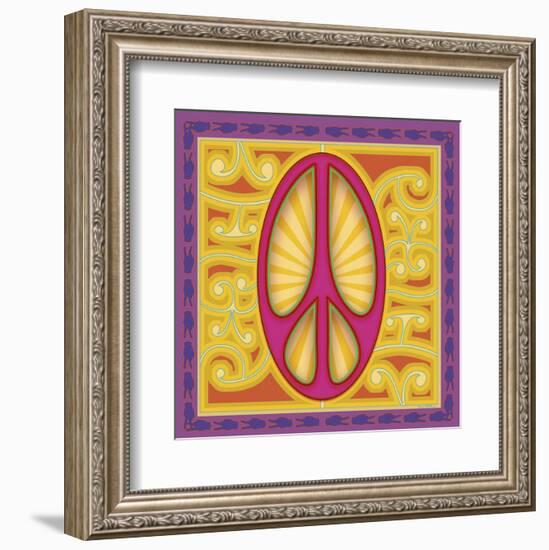 Peace Sign (pink)-Kem Mcnair-Framed Art Print