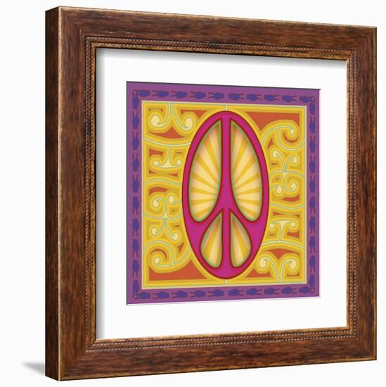 Peace Sign (pink)-Kem Mcnair-Framed Art Print