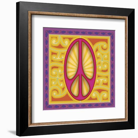 Peace Sign (pink)-Kem Mcnair-Framed Art Print