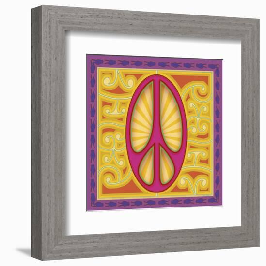 Peace Sign (pink)-Kem Mcnair-Framed Art Print