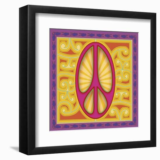 Peace Sign (pink)-Kem Mcnair-Framed Art Print