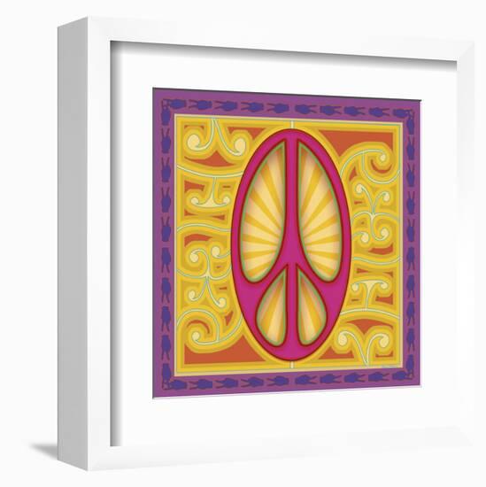 Peace Sign (pink)-Kem Mcnair-Framed Art Print