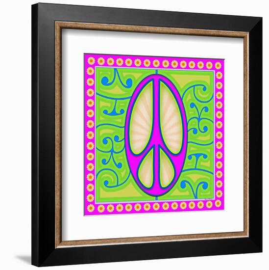 Peace sign (purple)-Kem Mcnair-Framed Art Print