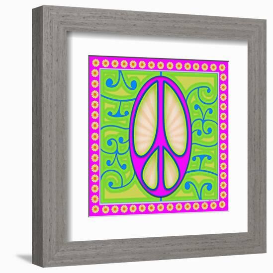 Peace sign (purple)-Kem Mcnair-Framed Art Print