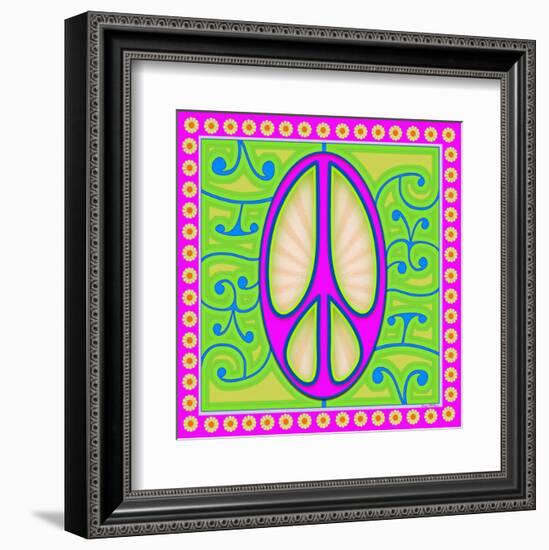 Peace sign (purple)-Kem Mcnair-Framed Art Print