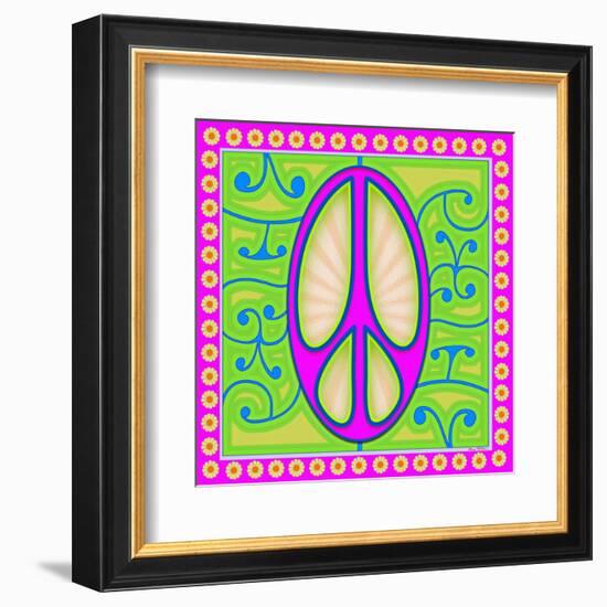 Peace sign (purple)-Kem Mcnair-Framed Art Print