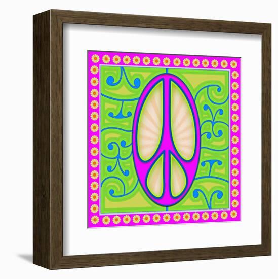 Peace sign (purple)-Kem Mcnair-Framed Art Print