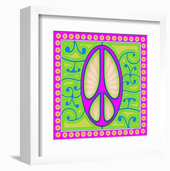 Peace sign (purple)-Kem Mcnair-Framed Art Print