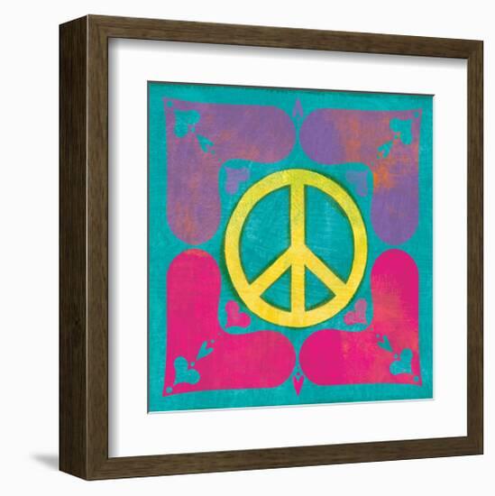 Peace Sign Quilt III-Alan Hopfensperger-Framed Art Print