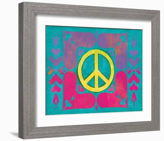 Peace Sign Quilt IV-Alan Hopfensperger-Framed Art Print