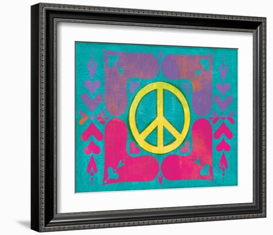 Peace Sign Quilt IV-Alan Hopfensperger-Framed Art Print