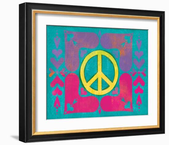Peace Sign Quilt IV-Alan Hopfensperger-Framed Art Print
