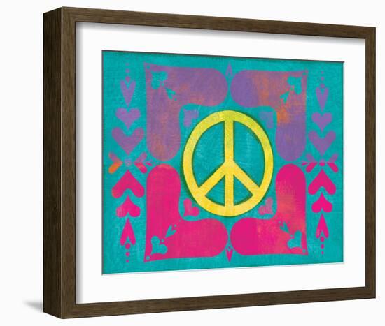 Peace Sign Quilt IV-Alan Hopfensperger-Framed Art Print