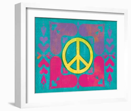 Peace Sign Quilt IV-Alan Hopfensperger-Framed Art Print
