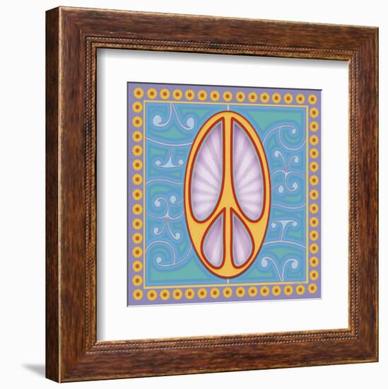 Peace Sign (yellow)-Kem Mcnair-Framed Art Print