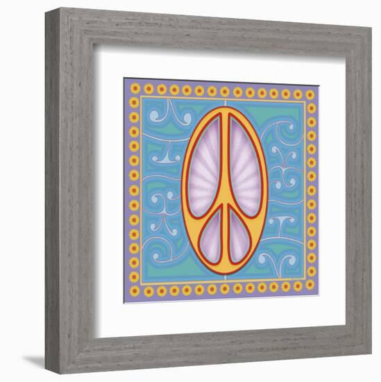 Peace Sign (yellow)-Kem Mcnair-Framed Art Print