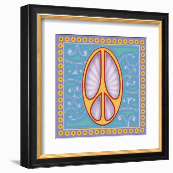 Peace Sign (yellow)-Kem Mcnair-Framed Art Print