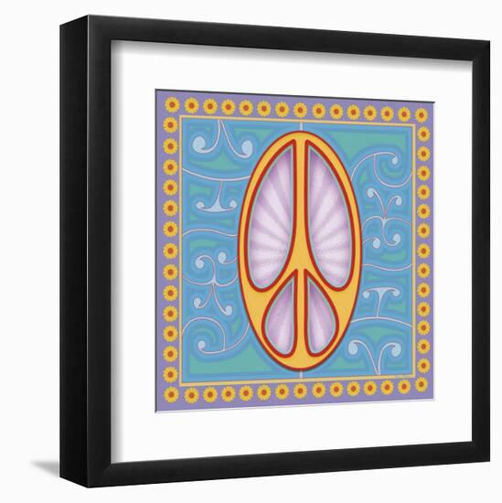 Peace Sign (yellow)-Kem Mcnair-Framed Art Print