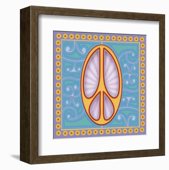 Peace Sign (yellow)-Kem Mcnair-Framed Art Print