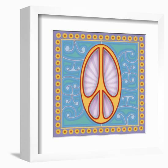 Peace Sign (yellow)-Kem Mcnair-Framed Art Print