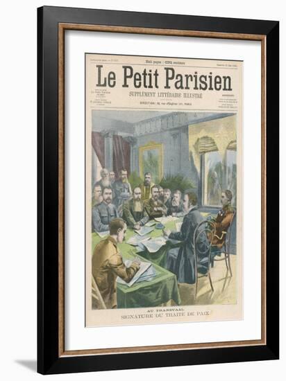 Peace the Peace Treaty is Signed in Pretoria by Christiaan de Wet and Kitchener-null-Framed Art Print