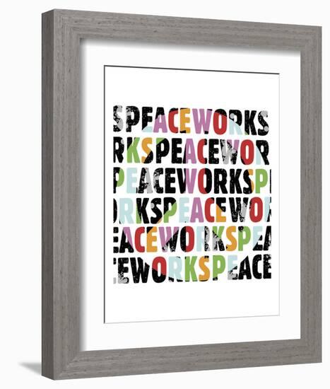 Peace Works (white)-Erin Clark-Framed Art Print