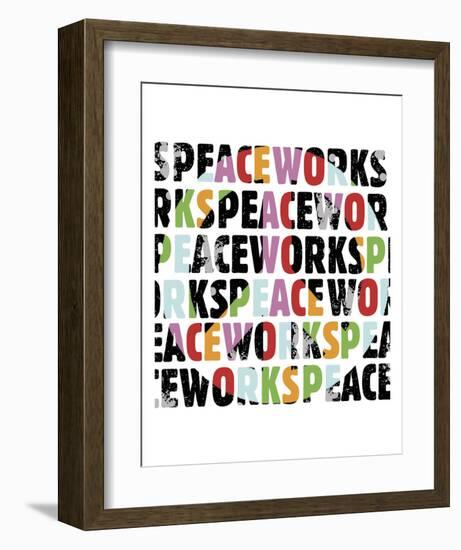 Peace Works (white)-Erin Clark-Framed Art Print