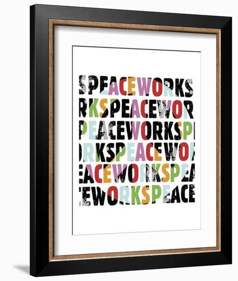 Peace Works (white)-Erin Clark-Framed Art Print