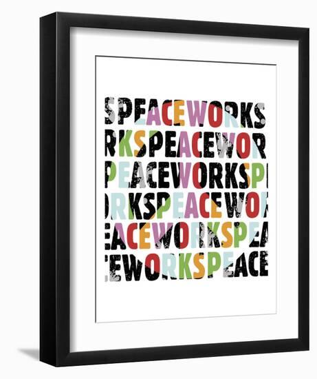 Peace Works (white)-Erin Clark-Framed Art Print