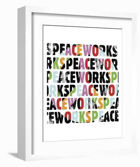 Peace Works (white)-Erin Clark-Framed Art Print