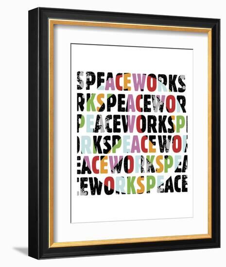 Peace Works (white)-Erin Clark-Framed Art Print