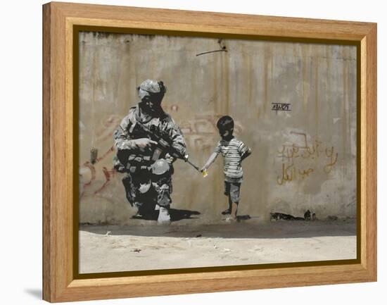 Peace-Banksy-Framed Premier Image Canvas