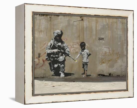 Peace-Banksy-Framed Premier Image Canvas