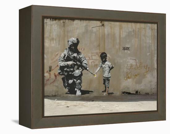 Peace-Banksy-Framed Premier Image Canvas