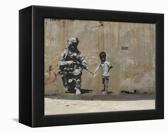 Peace-Banksy-Framed Premier Image Canvas