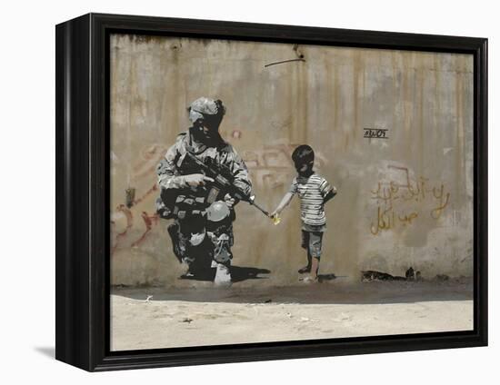 Peace-Banksy-Framed Premier Image Canvas